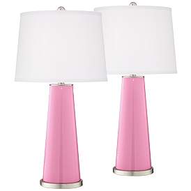 Image2 of Color Plus Leo 29 1/2" Candy Pink Lamps Set of 2 with USB Dimmers