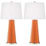 Color Plus Leo 29 1/2" Celosia Orange Glass Table Lamps Set of 2