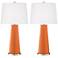Color Plus Leo 29 1/2" Celosia Orange Glass Table Lamps Set of 2