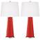 Color Plus Leo 29 1/2" Cherry Tomato Red Glass Table Lamps Set of 2