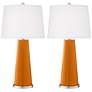 Color Plus Leo 29 1/2" Cinnamon Spice Orange Table Lamps Set of 2