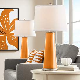 Image1 of Color Plus Leo 29 1/2" Cinnamon Spice Orange Table Lamps Set of 2
