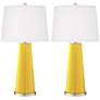 Color Plus Leo 29 1/2" Citrus Yellow Glass Table Lamps Set of 2