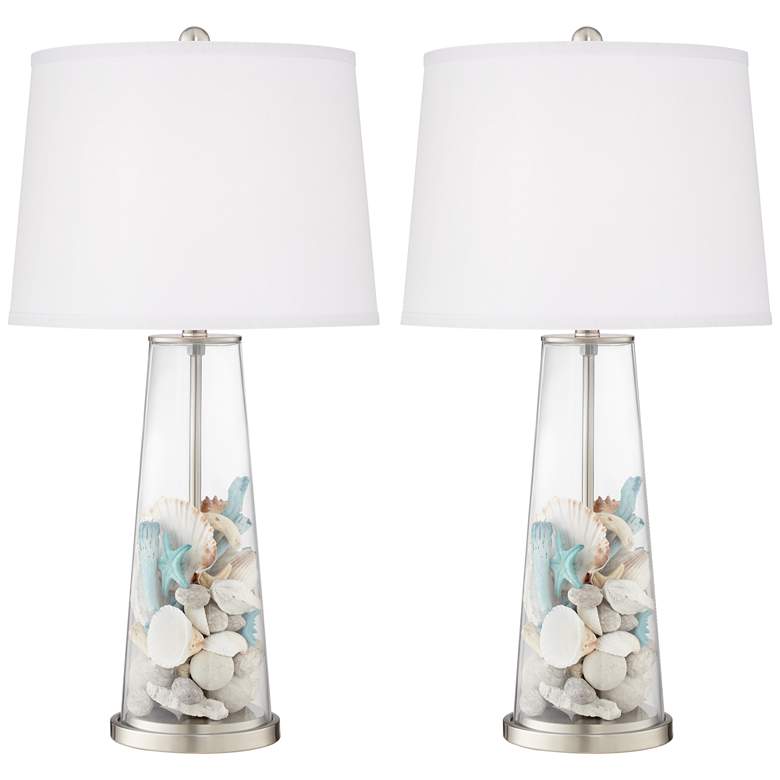 Image 2 Color Plus Leo 29 1/2" Clear Glass Fillable Table Lamps Set of 2 more views