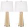 Color Plus Leo 29 1/2" Colonial Tan Glass Table Lamps Set of 2