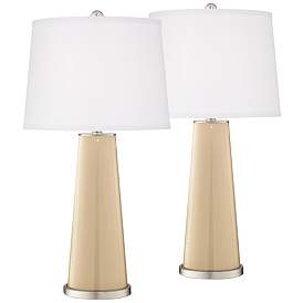 Image2 of Color Plus Leo 29 1/2" Colonial Tan Lamps Set of 2 with USB Dimmers