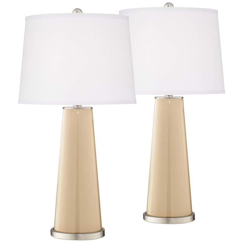 Image 2 Color Plus Leo 29 1/2" Colonial Tan Lamps Set of 2 with USB Dimmers