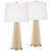 Color Plus Leo 29 1/2" Colonial Tan Lamps Set of 2 with USB Dimmers