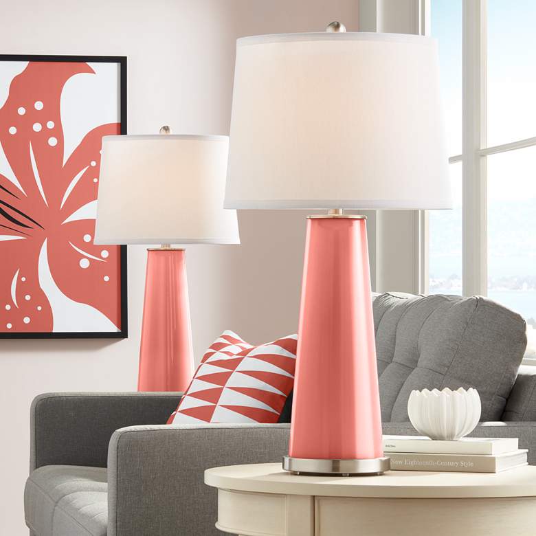 Image 1 Color Plus Leo 29 1/2 inch Coral Reef Table Lamps Set of 2