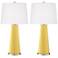 Color Plus Leo 29 1/2" Daffodil Yellow Glass Table Lamps Set of 2