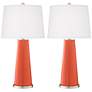 Color Plus Leo 29 1/2" Daring Orange Glass Table Lamps Set of 2