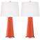 Color Plus Leo 29 1/2" Daring Orange Glass Table Lamps Set of 2