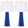 Color Plus Leo 29 1/2" Dazzling Blue Glass Table Lamps Set of 2