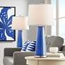Color Plus Leo 29 1/2" Dazzling Blue Glass Table Lamps Set of 2