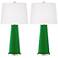 Color Plus Leo 29 1/2" Envy Green Glass Table Lamps Set of 2
