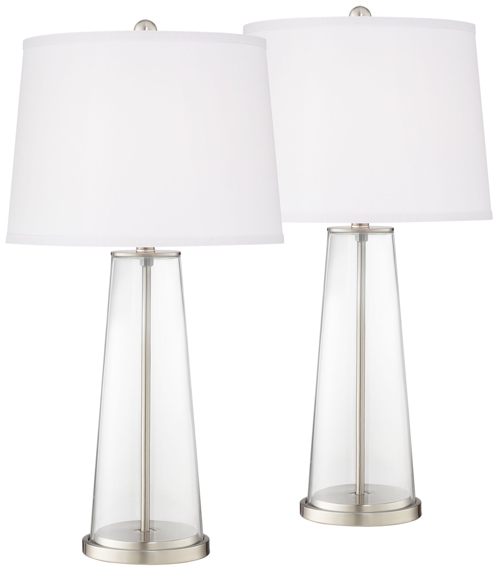 Color Plus Leo 29 1/2" Fillable Glass Lamps Set of 2 with USB Dimmers