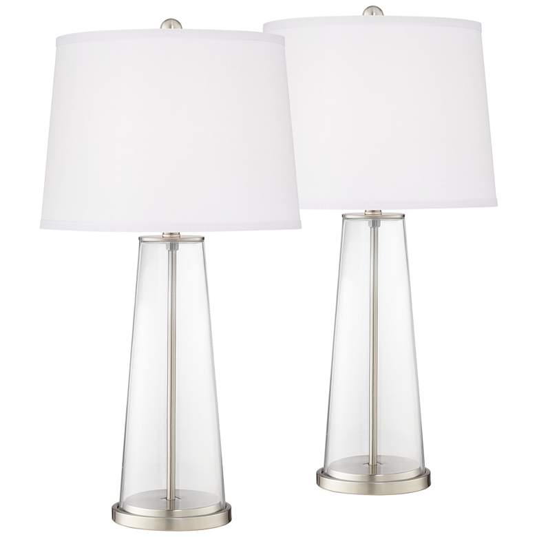 Image 2 Color Plus Leo 29 1/2" Fillable Glass Lamps Set of 2 with USB Dimmers