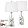 Color Plus Leo 29 1/2" Fillable Glass Lamps Set of 2 with USB Dimmers