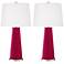 Color Plus Leo 29 1/2" French Burgundy Red Glass Table Lamps Set of 2