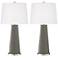 Color Plus Leo 29 1/2" Gauntlet Gray Glass Table Lamps Set of 2