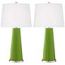 Color Plus Leo 29 1/2" Gecko Green Glass Table Lamps Set of 2