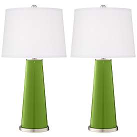 Image2 of Color Plus Leo 29 1/2" Gecko Green Glass Table Lamps Set of 2