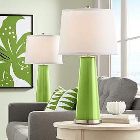 Image1 of Color Plus Leo 29 1/2" Gecko Green Glass Table Lamps Set of 2