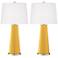 Color Plus Leo 29 1/2" Glass Goldenrod Yellow Table Lamps Set of 2