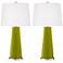 Color Plus Leo 29 1/2" Glass Olive Green Table Lamps Set of 2