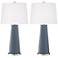 Color Plus Leo 29 1/2" Granite Peak Blue Table Lamps Set of 2