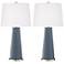 Color Plus Leo 29 1/2" Granite Peak Blue Table Lamps Set of 2