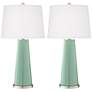 Color Plus Leo 29 1/2" Grayed Jade Green Table Lamps Set of 2