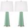 Color Plus Leo 29 1/2" Grayed Jade Green Table Lamps Set of 2