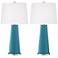 Color Plus Leo 29 1/2" Great Falls Blue Glass Table Lamps Set of 2