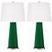 Color Plus Leo 29 1/2" Greens Glass Table Lamps Set of 2