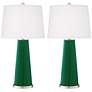 Color Plus Leo 29 1/2" Greens Glass Table Lamps Set of 2