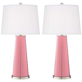 Image2 of Color Plus Leo 29 1/2" Haute Pink Glass Table Lamps Set of 2