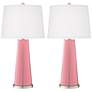 Color Plus Leo 29 1/2" Haute Pink Glass Table Lamps Set of 2