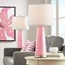 Color Plus Leo 29 1/2" Haute Pink Glass Table Lamps Set of 2