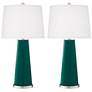 2_Color Plus Leo 29 1/2" High Peacock Blue Table Lamps Set of 2