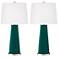 Color Plus Leo 29 1/2" High Peacock Blue Table Lamps Set of 2