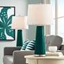 1_Color Plus Leo 29 1/2" High Peacock Blue Table Lamps Set of 2