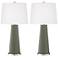 Color Plus Leo 29 1/2" High Pewter Green Table Lamps Set of 2