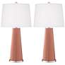 2_Color Plus Leo 29 1/2" High Rojo Dust Red Table Lamps Set of 2