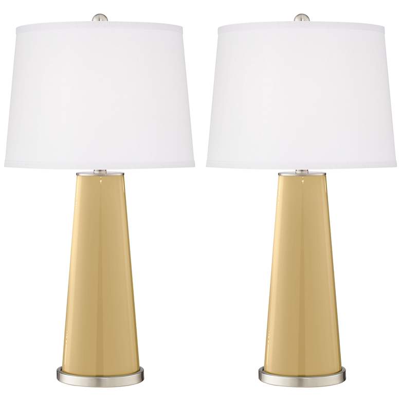 Image 2 Color Plus Leo 29 1/2" Humble Gold Glass Table Lamps Set of 2