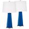 Color Plus Leo 29 1/2" Hyper Blue Lamps Set of 2 with USB Dimmers