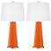 Color Plus Leo 29 1/2" Invigorate Orange Glass Table Lamps Set of 2