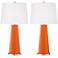 Color Plus Leo 29 1/2" Invigorate Orange Glass Table Lamps Set of 2