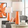 Color Plus Leo 29 1/2" Invigorate Orange Glass Table Lamps Set of 2