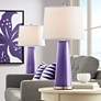 Color Plus Leo 29 1/2" Izmir Purple Glass Table Lamps Set of 2